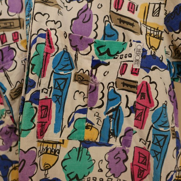 Vintage Cherokee Patterned Short Sleeve Button Down - Picture 6 of 11